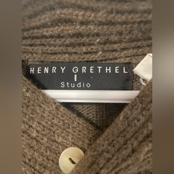 Wool v neck pull over half button down - Picture 2 of 3